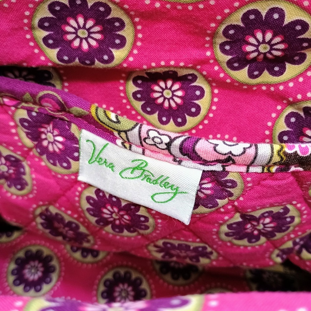 Vera Bradley Tote Shoulder Bag Very Berry Paisley Quilted Cotton Medium Pink - Picture 10 of 12